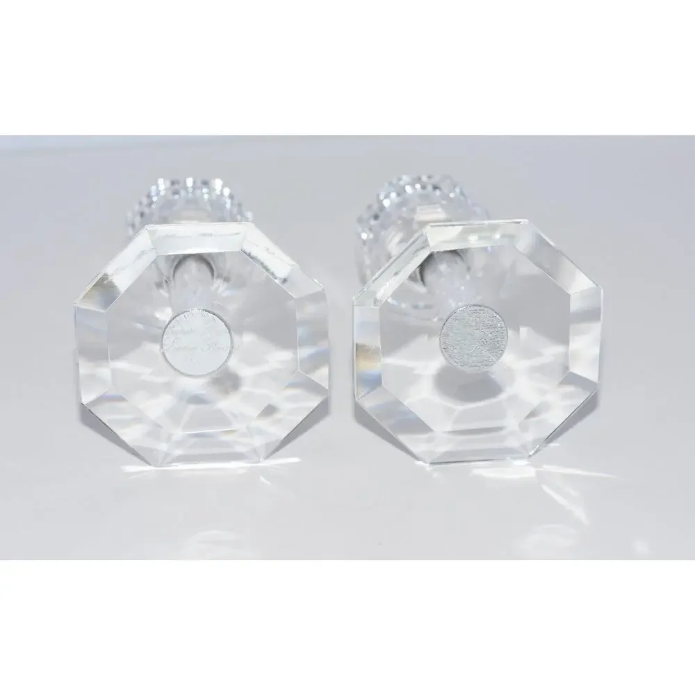 Lucien Piccard Crystal Clear Candlestick Pair 4